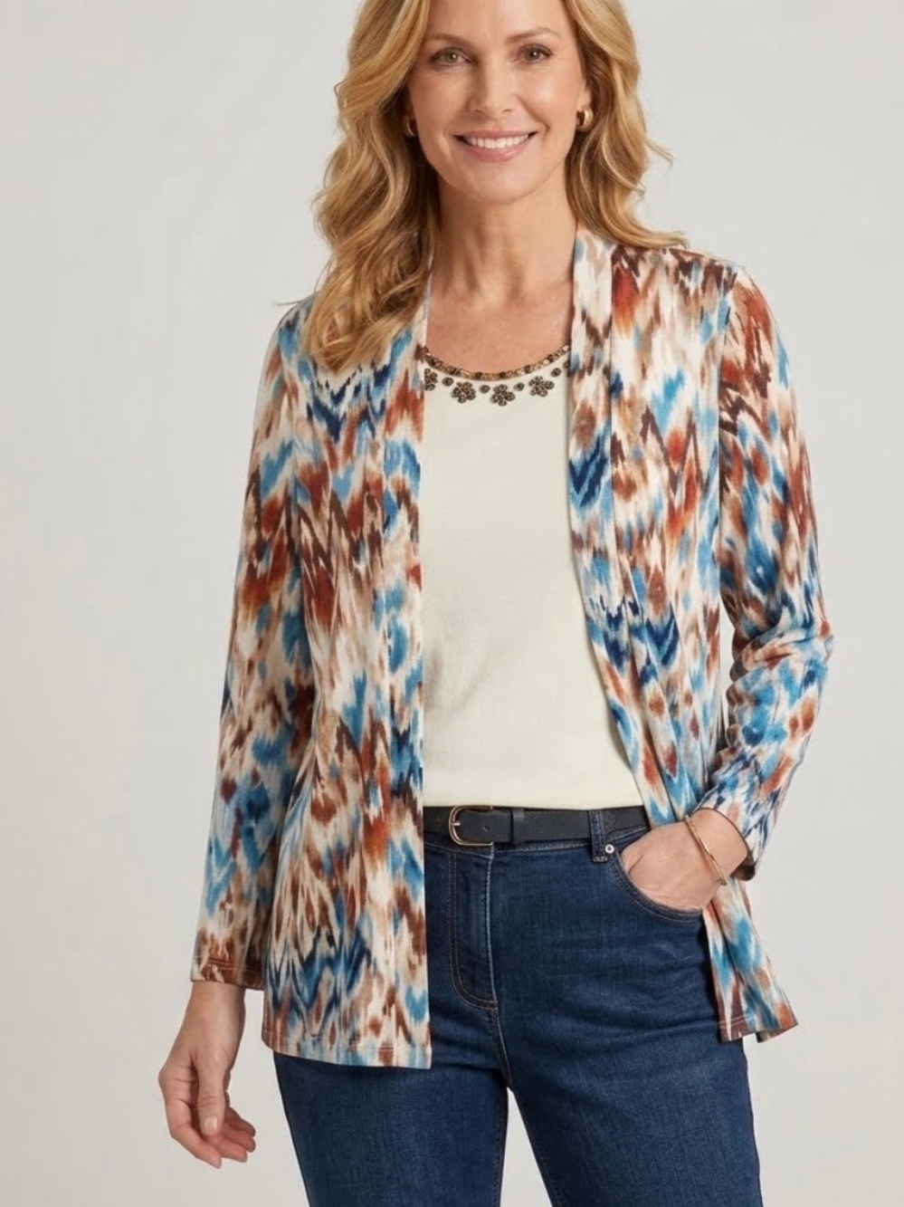 Alfred Dunner Layered Faux Twinset Top. - Picture 2 of 8